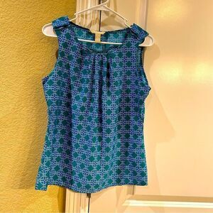 Petite medium Banana Republic sleeveless blue and green tank NWT‎
